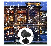 Lumières du projecteur Noël Flocon de Neige lumière Chute de Neige projecteur déplacer Neige extérieur intérieur Jardin Projection lumières Nouvel an fête Decora(with Remote)