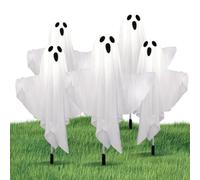 Lumières fantômes solaires Halloween | Décoration de maison hantée effrayante | Lumières LED fantômes d'Halloween pour extérieure | Pour jardin porche patio passage barrière soirée de fête et