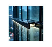 Lumières LED en aluminium découpables sur-mesure pour gouttière extérieure | Alliage aluminium durability, excellente évacuation d’eau, découpable, montage facile.(Black,6pcs)