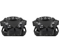 Lumières LED Moving Head, 9x10W RGBW, 16-48 canaux DMX, 2PCS 9x10w, EU-Stecker