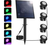 Lumières LED Submersible Solaire, 2 Modes Spot Piscine RGB, 5.5V Changement de Couleur Éclairage de Piscine, IP68 Etanche Lampe So