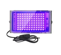 Lumières noires 100W, projecteur de lumière noire avec prise et interrupteur, for fête lumineuse, Halloween, affiche fluorescente, peinture corporelle Garage de jardin(RED_BLACK-2PCS_100W)