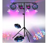 Lumières soirées 6 jeux compacts et puissants, 1 Portique robuste - PA DJ SONO MIX LED Soirée anniversaire mariage, Bar Disco