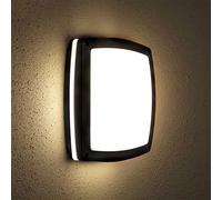 LUMILED Applique extérieure Applique extérieure Lampe de jardin Lampe de couloir Terrasse Façade IP44 noir rectangulaire Aluminium PC 230V E27 Douille max. 12W