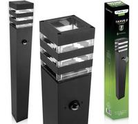 LUMILED Lampe d'allée extérieure Borne d'éclairage Lampadaire extérieur avec détecteur de mouvement PIR Lampe de jardin Lampe d'allée 80cm IP44 Douille E27 max 13W