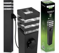LUMILED Lampe d'allée extérieure Borne d'éclairage Lampadaire extérieur avec prise de courant Lampe de jardin Lampe d'allée Colonne électrique 60cm IP44 Douille E27 max 13W