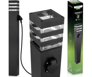 LUMILED Lampe d'allée extérieure Borne d'éclairage Lampadaire extérieur Lampadaire extérieur avec prise de courant Lampe de jardin Colonne électrique 80cm IP44 Douille E27 max 13W