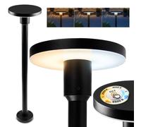 LUMILED LED Lampe d'allée CCT 12W 3000 - 6500K 80cm IP65 étanche Aluminium Noir Borne d'éclairage Lampe de jardin extérieure Lampadaire étanche Moderne Lampe d'extérieur Éclairage d'allée pour terrass