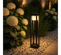 LUMILED LED Lampe de chemin 12W Extérieur Borne d'éclairage 1140Lm 3000K IP54 60cm Noir Aluminium Eclairage de chemin Eclairage extérieur Eclairage de jardin Lampe de chemin Debout Etanche aux éclabou