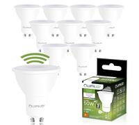 Lumiled Lot de 10 ampoules LED GU10 PAR16 avec détecteur de mouvement PIR 6 W Remplace 50 W 580 lm 4000 K Blanc neutre Angle d'éclairage 120° Économie d'énergie Intensité non variable