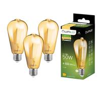 Lumiled Lot de 3 ampoules Edison vintage ST64 E27 LED 4 W (35 W) 440 lm, ampoule rétro en verre antique 2000 K, lumière ambrée, ampoule traditionnelle à incandescence chaude à filament 360°
