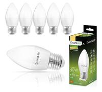 LUMILED Lot de 6 ampoules LED B35 E27 5 W (remplace 50 W), 470 lumens, ampoule classique en verre laiteux, 3000 K, blanc chaud, intensité non variable, angle de faisceau de 180°
