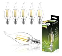 Lumiled Lot de 6 ampoules LED BA35 E14, 7 W (équivalent à 60 W), 770 lm, ampoule en verre à filament classique, forme de bougie, lueur éolienne, 3000 K, blanc chaud, angle de faisceau 360°, lampe