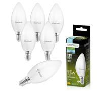 Lumiled Lot de 6 ampoules LED E14 B35 10 W équivalent à 75 W 1100 lm 6500 K blanc froid 230 V Économie d'énergie Lumière vive non variable pour lustres, plafonniers, appliques murales