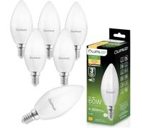 Lumiled Lot de 6 ampoules LED E14 B35 - 8 W - Remplace 60 W - 230 V - 880 lm - 3000 K - Blanc chaud - Intensité non variable - Pour lustre et plafonnier