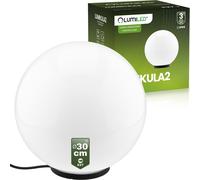 LUMILED Milchig Lampe boule 30cm Extérieur Lampe boule blanche Boule de jardin Lampe d'allée IP44 Douille E27 Câble de raccordement 1,95 m