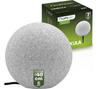 LUMILED Pierre Lampe boule extérieure 40cm Lampe boule extérieure Lampe boule jardin Lampe boule extérieure Lampe chemin IP44 Douille E27 Câble de raccordement 1,95m