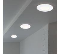 Spot à encastrer LED Plafonnier Spot à encastrer dans la salle de bain en blanc, plastique, IP23, 5W 350Lm 4000K blanc neutre, D 8,5 cm, 3 pièces