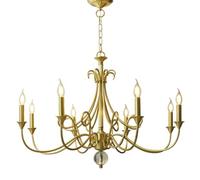 Luminaire Ancien En Laiton, Plafonnier de Style Campagnard, Décoration Intérieure Classique, Lustre Élégant, Luminaire de Salle À Manger Artisanal, Éclairage Vintage, A, 8 Têtes/Un/8 Têtes