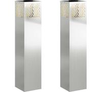 Luminaire d'allée solaire à LED vidaXL, 2 pièces, argenté galvanisé