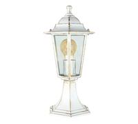 Luminaire de chemin en verre et aluminium anthracite IP44 pour terrasse et chemin, 40 cm de hauteur, petit, E27, lanterne nostalgique, lampe de socle rustique pour extérieur, PARIS
