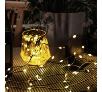 Guirlande lumineuse décorative guirlande lumineuse suspendue lampe de balcon lumière extérieure lumière de fête bande LED, 10x flammes 0,04W, L 148 cm