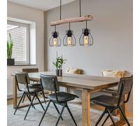 Luminaire de Plafond Bois Bâton Suspendu Ess Chambre Rétro Cage Éclairage