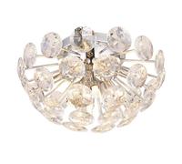 Luminaire de plafond, lampe de plafond en cristal, lampe de salon à 10 ampoules, transparente, D 39 cm