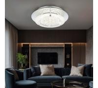 Luminaire de Salon Plafonnier Suspension Chrome LED Couloir Cristaux