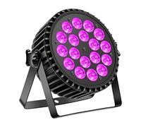 Luminaire de scène à LED UV 200W 18 LED 4-en-1 DMX512 + RGB et 8 canaux avec Infinite Par Light Mixing/Rainbow Effect pour Stage DJ Party Show Bar Halloween Christmas