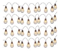 Luminaire d'extérieur, guirlande lumineuse, lampe de jardin, solaire, 40 LED, bronze, métal, IP44, L 200 cm