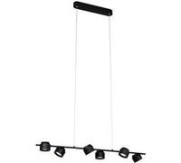 Paulmann 79773 LED luminaire en suspension Puric Pane 6x350lm 3-Step-Dim hauteur réglable incl. 6x4,5W gradable luminaire suspendu Noir Métal 2700K