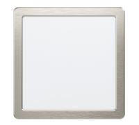 Luminaire encastrable FUEVA 5 LED 17W en acier nickel mat 216x216mm