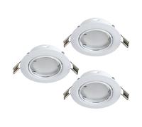 Luminaire encastrable PENETO GU10 3X2,8W en acier blanc D78mm