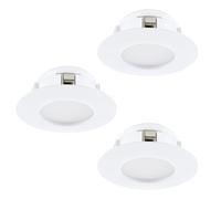 Luminaire encastrable PINEDA IP20, IP44 LED 3X4,9W en matière synthétique blanc D78mm