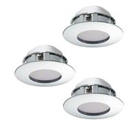 Luminaire encastrable PINEDA IP20, IP44 LED 3X4,9W en matière synthétique chrome D78mm