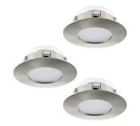Luminaire encastrable PINEDA IP20, IP44 LED 3X4,9W en matière synthétique nickel mat D78mm