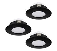 Luminaire encastrable PINEDA IP20, IP44 LED 3X4,9W en matière synthétique noir D78mm