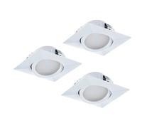 Luminaire encastrable PINEDA LED 3X4,9W en matière synthétique blanc 84x84mm