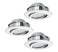 Luminaire encastrable PINEDA LED 3X4,9W en matière synthétique chrome D84mm