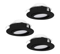 Luminaire encastrable PINEDA LED 3X5,5W en matière synthétique noir D84mm