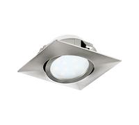 Luminaire encastrable PINEDA LED 4,9W en matière synthétique nickel mat 84x84mm