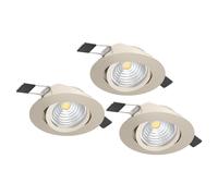 Luminaire encastrable SALICETO LED 3X6W en aluminium nickel mat D88mm