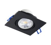 Luminaire encastrable SALICETO LED 6W en aluminium noir 88x88x42mm