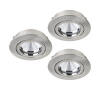 Luminaire encastrable TEDO 1 GU10 3X4,8W en fonte d'aluminium nickel mat D80mm