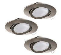 Luminaire encastrable TEDO GU10 3X4,6W en fonte d'aluminium nickel mat D80mm