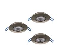 Luminaire encastrable ZUJAR LED 3X3,4W en matière synthétique nickel mat D90mm