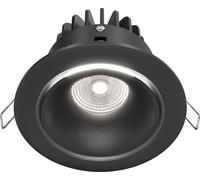 Luminaire encastré LED Maytoni, rond, 12 W, 4000 K, noir, aluminium, IP20