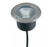 Luminaire encastré LED WALK 8W rond en acier inoxydable avec lumière chaude 10 cm.