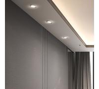 Luminaire encastré salle de séjour argenté lampe encastrée ronde salle à manger spot encastré, métal, réglable, 1x douille GU10, D 8 cm, set de 3 pièces